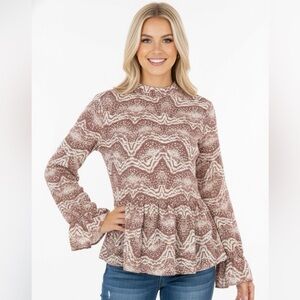 Asher dusty rose blouse boho size medium